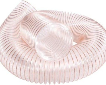 Fabricada em poliuretano, a mangueira Kanaflex flexível KPU-C é indicada na sucção e condução de apares, cavaco de madeira, fuligens e outras utilizações que têm abrasão elevada. Esta é transparente com espiral de aço cobreado. 