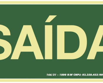 A Placa fluorescente é para sinalização coletiva que atende os requisitos para identificação de rota de fuga em ambientes sem iluminação.