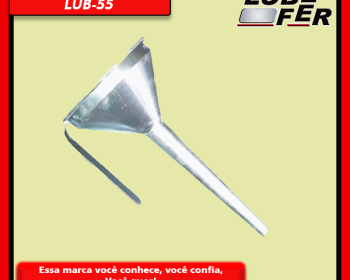 A Lester equipamentos comercializa suprimentos industriais para manutenção e no seu mix de produtos temos o Funil da marca Lubefer de duas curvas, primeiro tubo: 230 mm e o segundo tubo com 60 mm de diâmetro superior com 155 mm.