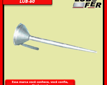 O Funil galvanizado LUB 60 é indicado para facilitar a transferência de fluídos ou sólidos de um recipiente para outro, evitando percas e derramamentos. O funil evita que líquidos ou pós sejam despejados em locais indesejados, como o chão ou a bancada. 