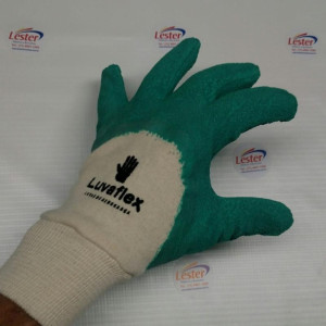 A luva emborrachada é utilizada para resistir a cortes por objetos perfurantes quando manuseados. Também tem uma boa flexibilidade por ser emborrachada com látex natural.