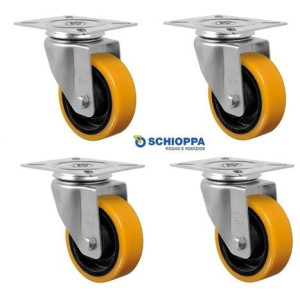 Comercializamos as melhores do mercado que são as roldanas schioppa desenvolvida com matérias primas de alta qualidade como: ferro, celeron, poliuretano, nylon, polipropileno, borracha e ferro fundido.