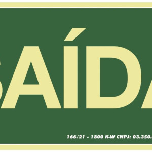 A Placa fluorescente é para sinalização coletiva que atende os requisitos para identificação de rota de fuga em ambientes sem iluminação.