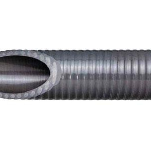 A mangueira Kanaflex flexível KCL é usada para a sucção e descarga de abrasivos pesados, sendo que esta é durável e resistente. A coloração do item é cinza escuro e tem o espiral laranja.
