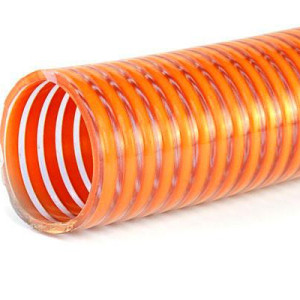 A mangueira Kanaflex flexível KP-L é um equipamento transparente com espiral laranja, o qual é indicado para realizar serviços considerados médios e pesados.