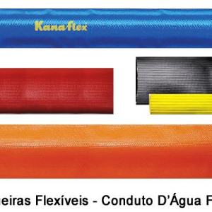 Utilizada como conduto d'água, a mangueira Kanaflex flexível CDF-HD SF50 tem coloração vermelha e é aplicada em trabalhos com resistência a pressão e à abrasão, como abastecimento temporário de água, combate a enchente, drenagem de valas, lavagem de ambientes, entre outros. 