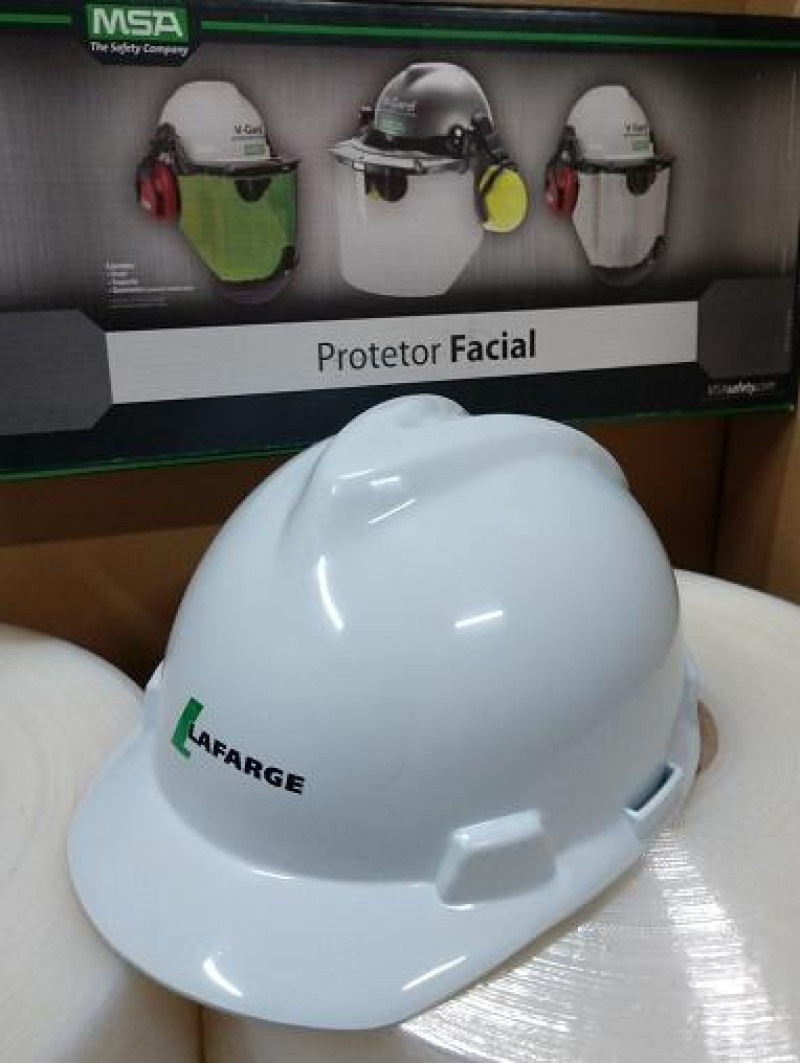 Capacete de proteção MSA v-gard CA 498 com suspensão push-key